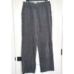 Mango Casual Corduroy Pants Womens M Gray Wide Leg High Rise Trousers